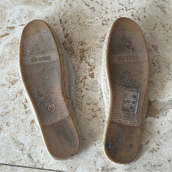 Soludos Vogue Exclusive Beige Rose Espadrille Sandals Mules Size 9.5 - Picture 9 of 11